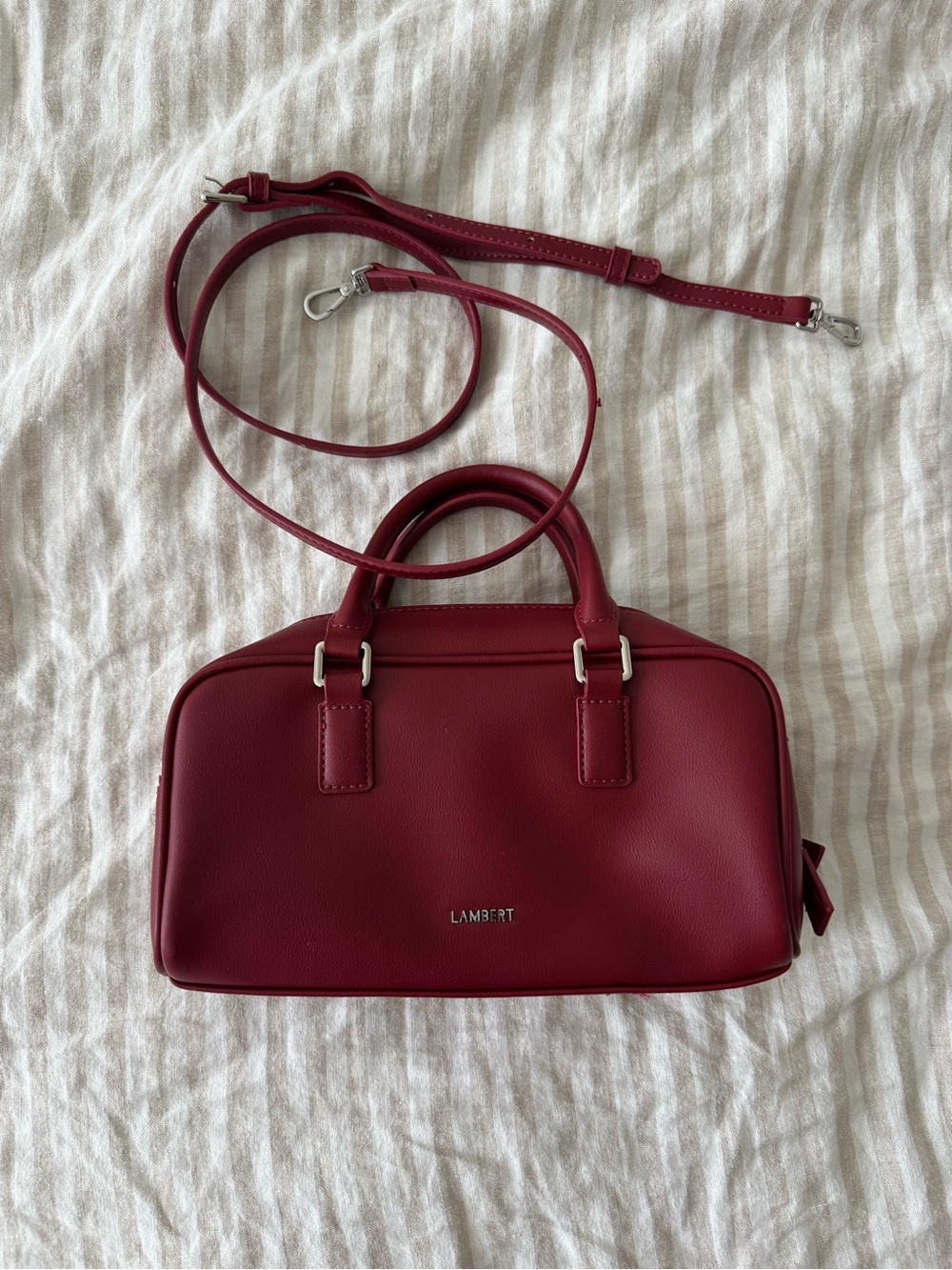 Burgundy Leather Crossbody Satchel - Lambert bags